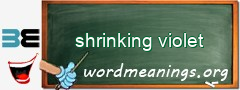 WordMeaning blackboard for shrinking violet